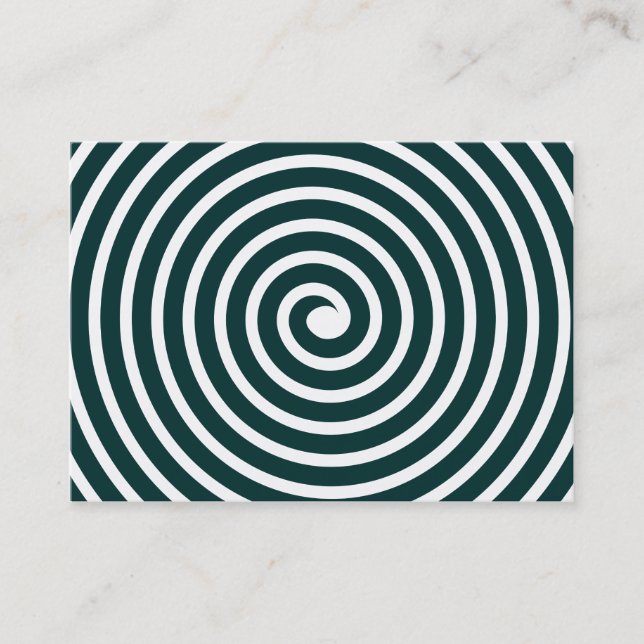 Spiral Motif - Dark Green and White Business Card (Front)