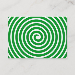 Spiral Motif - Grass Green and White Business Card