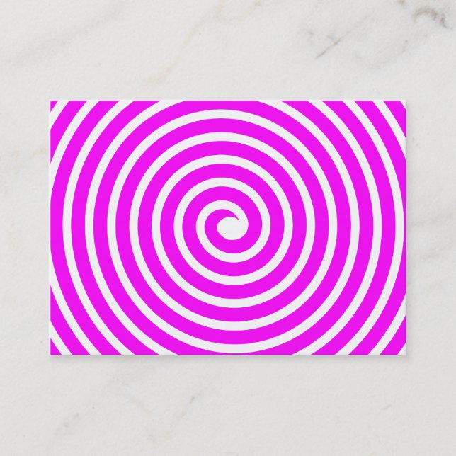 Spiral Motif - Magenta and White Business Card (Front)