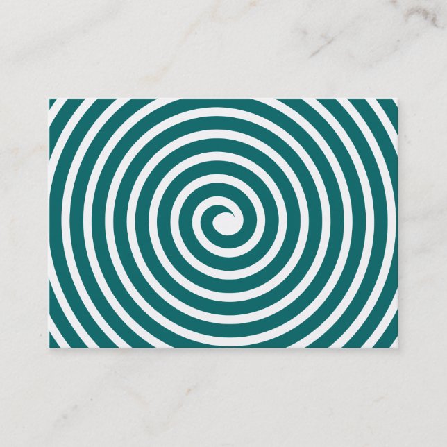 Spiral Motif - Moss Green and White Business Card (Front)
