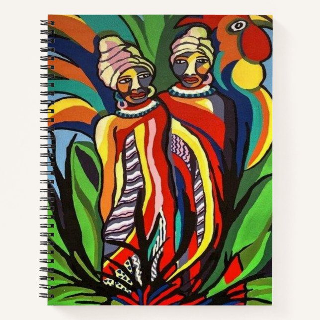 Spiral Notebook African Women Parrot (Front)