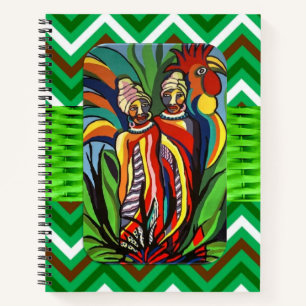 Spiral Notebook African Women Parrot