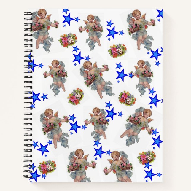 Spiral Notebook Angel Blue Star (Front)