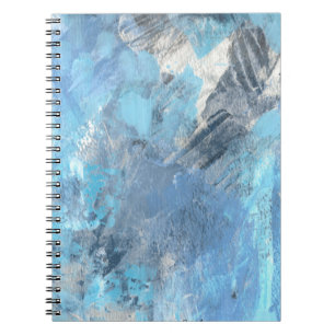 Spiral Notebook Blue Abstact Acrylic Painting