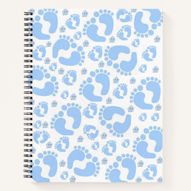 Spiral Notebook Blue Baby Feet Boy (Front)