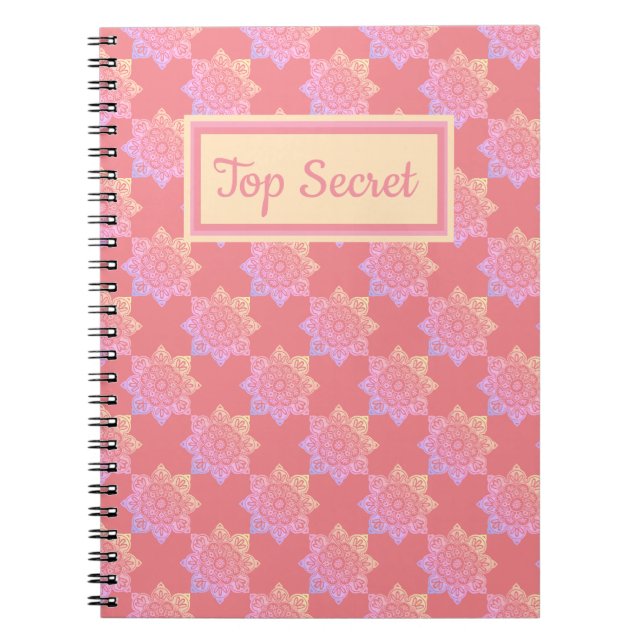 Spiral Notebook Boho Pastel Medallions (Front)