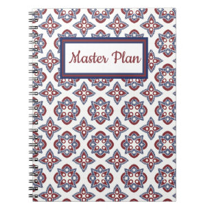Spiral Notebook Bright tile print