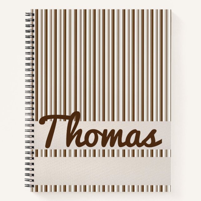 Spiral Notebook Brown Stripe (Front)
