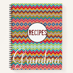 Spiral Notebook Chevron Recipes Grandma