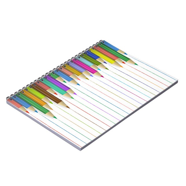 Spiral Notebook - Coloured Pencil Lines (Left Side)