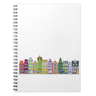 Spiral Notebook - Colourful Amsterdam Row Houses 1