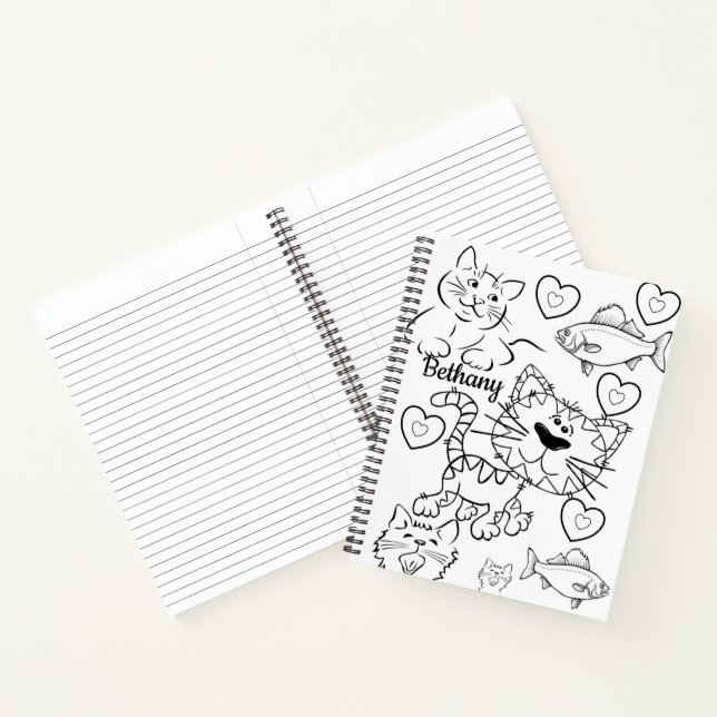 Spiral Notebook Colouring Cats Kittens (Inside)