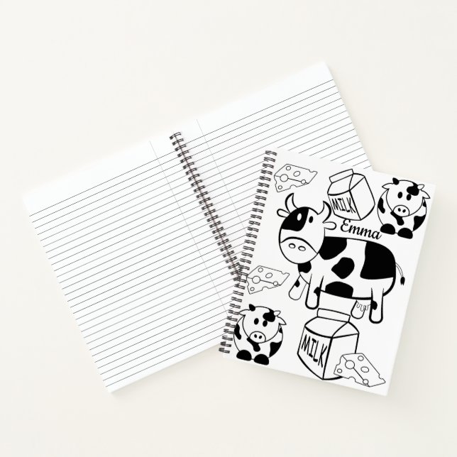 Spiral Notebook Colouring Cow (Inside)