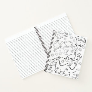Spiral Notebook Colouring Dinosaur