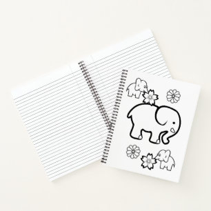 Spiral Notebook Colouring Elephant
