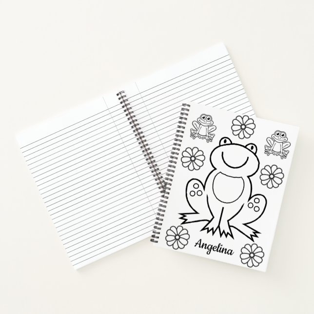 Spiral Notebook Colouring Frogs Floral (Inside)