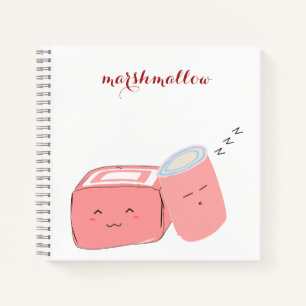 Spiral Notebook   Cute Marshmallow