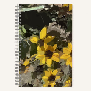 Spiral Notebook Desert Yellow Flowers
