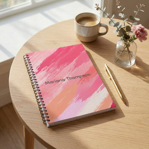  Spiral notebook  dIagonal stripe pastel color