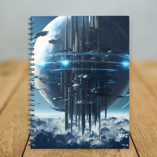 Spiral notebook featuring a galaxy world design