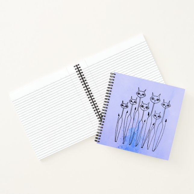 Spiral Notebook (Hand-drawn cats) (Inside)