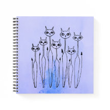 Spiral Notebook (Hand-drawn cats)