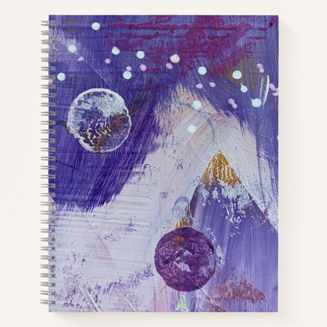 Spiral Notebook in Moon Mountain Design (Front)
