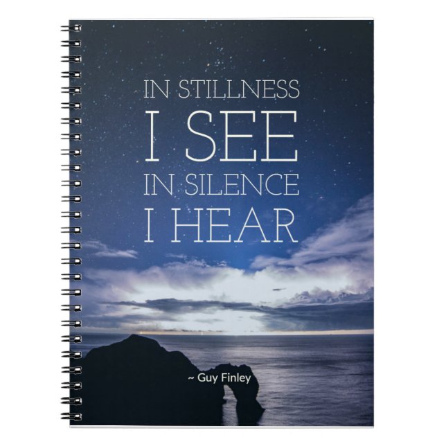 Spiral Notebook "In Stillness" 6.5"x8.75" (Front)