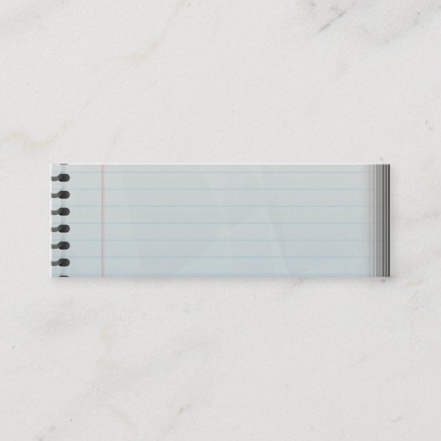 Spiral Notebook Lined Paper Mini Business Card (Front)