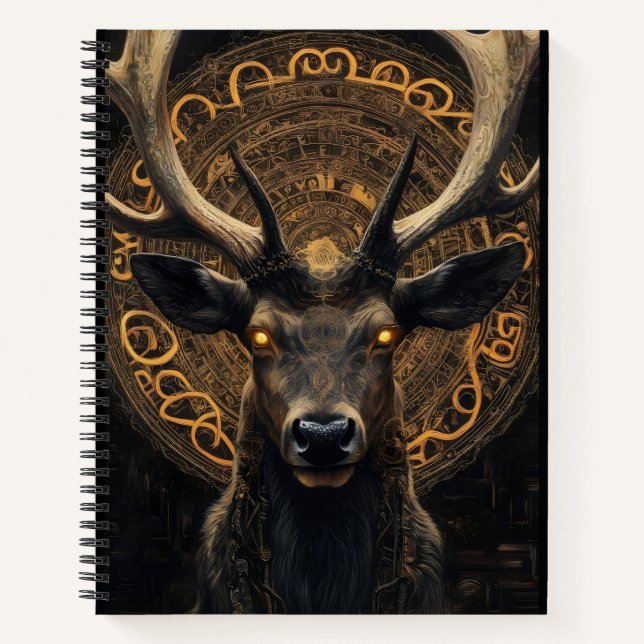 Spiral Notebook – Mystic Deer Guardian | Fantasy A (Front)