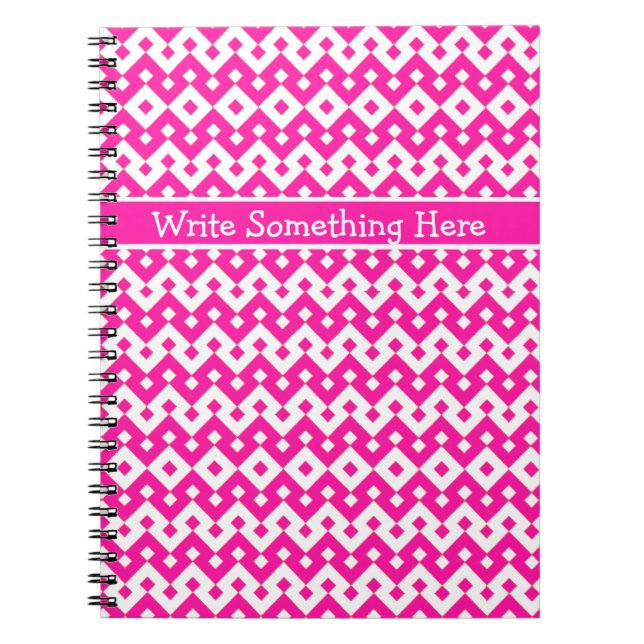 Spiral Notebook or Journal: Candy Pink Geometric (Front)