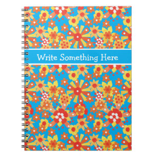 Spiral Notebook or Journal: Ditzy Orange Flowers