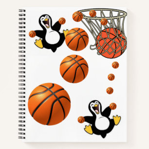 Spiral Notebook Penguin Basketball