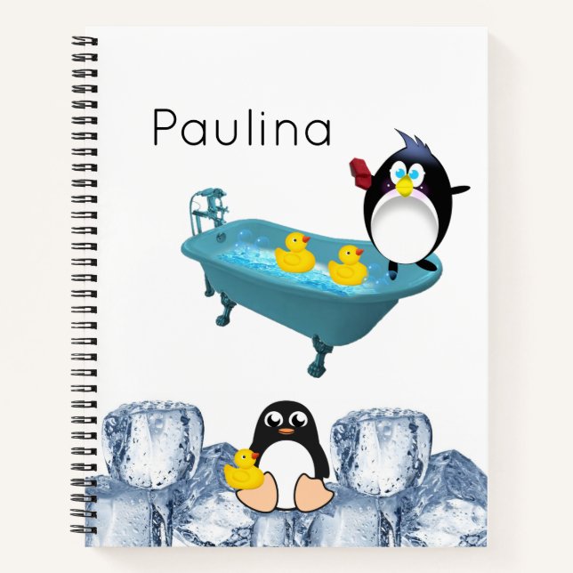 Spiral Notebook Penguin Ice Yellow Ducks (Front)