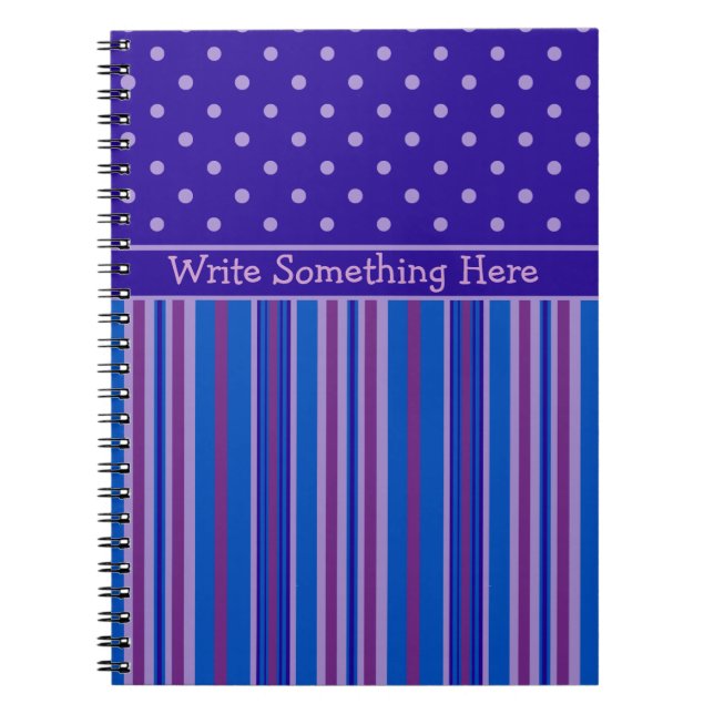 Spiral Notebook: Personalise Stripes, Polkas Notebook (Front)