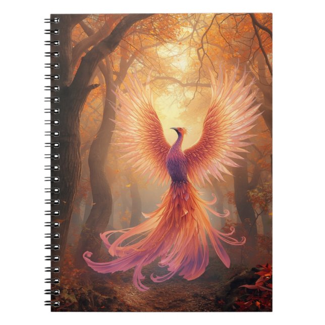 Spiral  Notebook Phoenix Rising in Shades of Autum (Front)