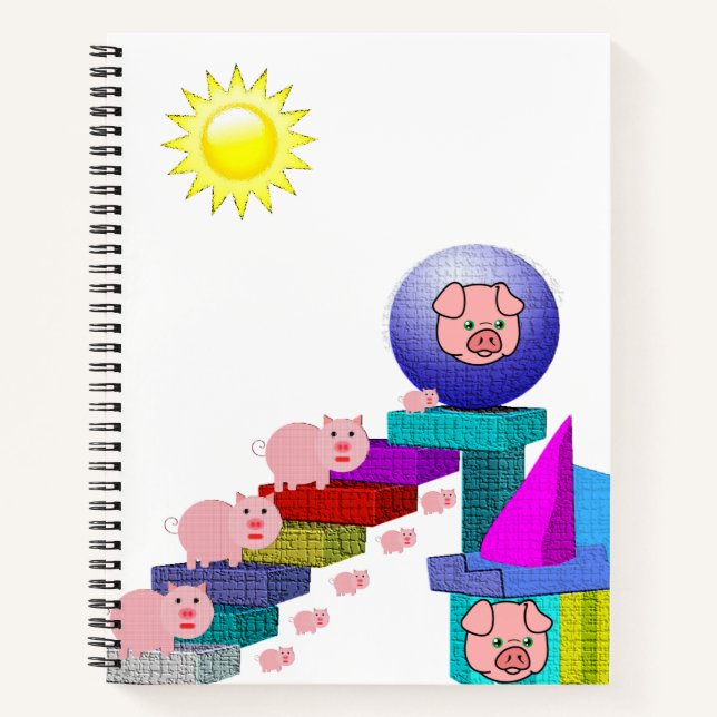 Spiral Notebook Pig (Front)
