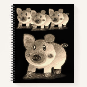 Spiral Notebook Pig