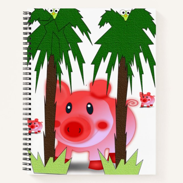 Spiral Notebook Pig (Front)