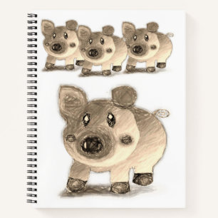 Spiral Notebook Pig