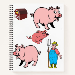 Spiral Notebook Pig
