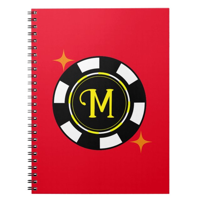 Spiral Notebook - Poker Personalised (add initial) (Front)