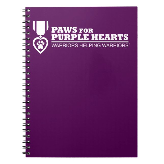Spiral Notebook - Purple w White Logo (Front)