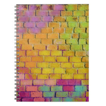 Spiral Notebook Rainbow Bricks Spraypaint Colours