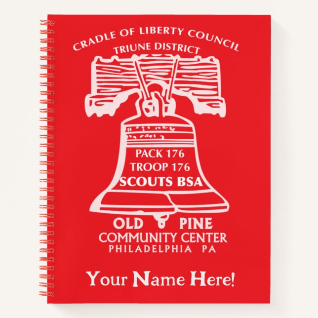 Spiral Notebook - Red (Personalised) (Front)