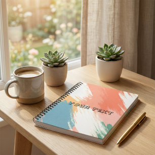 Spiral notebook retro stripe pastel colour