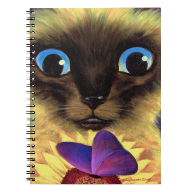 Spiral Notebook Siamese Cat Painting Art (Front)