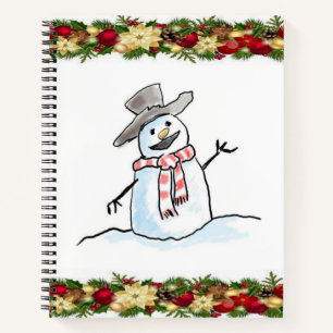 Spiral Notebook Snowman