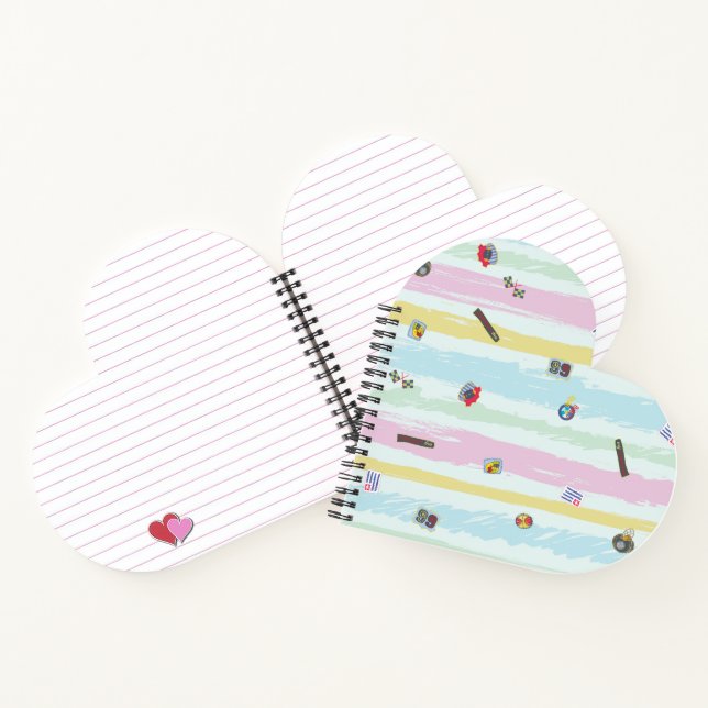 Spiral Notebook – Sports & Stripes Pastel Racing  (Inside)