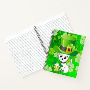 Spiral Notebook St. Patrick's Day Cat Beer